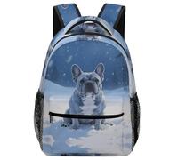 KUEhhhr French Bulldog Pet Art Themed Kids Backpack Animal - Adjustable Straps & Emergency Whistle Included