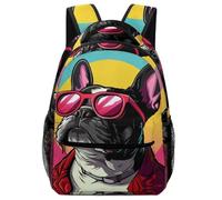KUEhhhr French Bulldog Themed Kids Backpack Animal - Adjustable Straps & Emergency Whistle Included