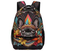 KUEhhhr French Bulldog Themed Kids Backpack Animal - Adjustable Straps & Emergency Whistle Included
