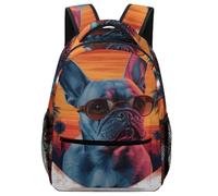 KUEhhhr French Bulldog Themed Kids Backpack Animal - Adjustable Straps & Emergency Whistle Included