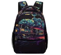 KUEhhhr Study Ready Animal Backpack Forest Spirit God Art - Notebook Organiser + Pencil Loops