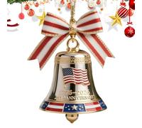 Kuehssn America 250th Bell Ornament, Metal Commemorative Keepsake Ornament, 250th America's Founding Commemorative Bell for Patriotic Holiday Window Wreath Mantel Christmas Tree Party Home Decoration