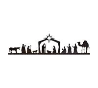 Kuehssn Candle Holder Decor Iron | Nativity Silhouette Tabletop Tea Light Candle Holder - Religious Christian Decoration Candlesticks Centerpieces for Table Holiday Mantle Wall Fireplace Party Room