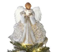 Kuehssn Christmas Angel Tree Topper, Christmas Tree Top Angel Pendant, Illuminated Angels Doll with Feathers Wing, for Home Party Decorations