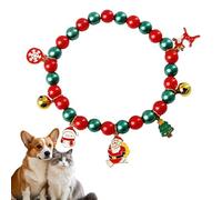 Kuehssn Christmas Collars for Cats, Holiday Kitten Necklace, Collar with Bow Bell and Santa Christmas Tree Snowman Snowflakes Elk Pendant for Winter Holiday Girl Boy Pet Small Dogs Cats