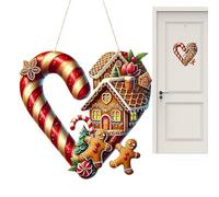 Kuehssn Christmas Gingerbread Man Ornament,Heart-shaped Gingerbread Man Acrylic Ornaments | Gingerbread House Ornaments for Living Room, Patio