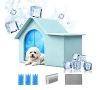 Kuehssn Cooling Cat House | Semi-Enclosed Cold Pet Cave | Cat Shelter with 3 Ice Boxes | for Garden Backyard Patio Lawn Porch Farm Outdoor