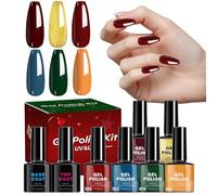 Kuehssn Gel Nail Polish Set | 6 Colors Christmas Nail Gel Polish | Long-Lasting Versatile Manicure Cosmetics for Women Beginners Wife Girlfriend Professionals