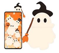 Kuehssn Ghost Mystery Phone Bud-dy, Stick Halloween Ghost & Pumpkin Phone Topper, Halloween Mini Figure Peel-and-stick Decorations For Cell Phones Tablet Dashboards