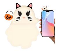 Kuehssn Ghost Mystery Phone Bud-dy, Stick Halloween Ghost & Pumpkin Phone Topper, Halloween Mini Figure Peel-and-stick Decorations For Cell Phones Tablet Dashboards