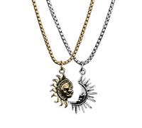 Kuehssn Moon and Sun Necklace, Titanium Steel Accessories for Men Women, Matching Jewelry Set Couples Necklace Jewelry for Her Him Women Men