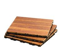 Kuehssn Outdoor Decking Tiles - Wooden Decking Boards,12 X 12 Inch Non Slip Path Walkway Lawn Tiles, Interlocking Outdoor Flooring for Poolside