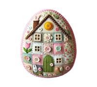 Kuehssn Patchwork Easter Egg Felt Kit, DIYs Patchwork Felt Egg Chick House Craft Kit with Material Package, Instructions, Handmade Embroidered Easter Eggs Kit, Easter Decorations