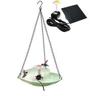 Kuehssn Solar Fountain for Bird Bath | Artistic Love Heart Shape Waterfall,Bird Bath Fountain Water Dispenser,for Hummingbirds Robins Sparrows Fences Balcony Handrails Yards Balcony Courtyards