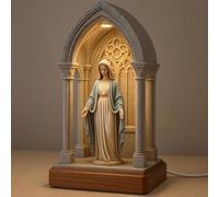 Kuehssn Virgin Mary LED Devotional Table Lamp, Virgin Mary Catholic Decor Vintage Lamps, Decor for Bedroom Living Room Reading Nook Christmas Bookshelf