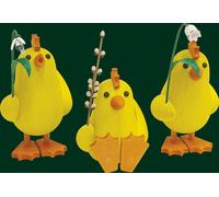Kükengruppe + Flowers 3 Piece 13 CM Easter Bunny Goslings Decoration New 13090