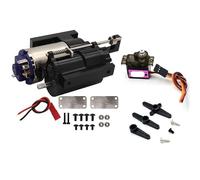 KUENCE Three-Generation Full Metal 2 Speed Gearbox Transmission With Servo For WPL B1 B14 B24 C14 C24 For MN D90 D91 MN96 1/12 RC Car Part(Schwarz)