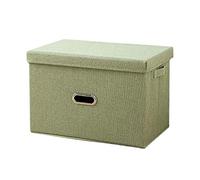 KUENG Storage Baskets With Lids Canvas Storage Box Fabric Storage Boxes Cube Storage Boxes Storage Units With Boxes Kids Storage Boxes green,S