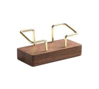 Kueohse 1 PCS Business Card Holder Organizer Desk Display Stand Memo Counter Accessories Tabletop Shelf Home,Black Walnut Color