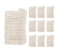 Kueohse 10 Pack Natural Sisal Soap Bag Exfoliating Soap Saver Pouch Holder