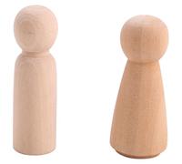 Kueohse 10 Pieces 65 mm Unfinished Wooden Peg Dolls Wooden Tiny Doll Bodies People Decorations,Wood Color