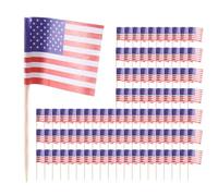 Kueohse 100 American Flag Toothpicks Party Cupcake Decoration Sandwich Mini Food Picks