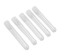 Kueohse 100Pcs Clear Plastic Test Tubes with White Caps Sample Containers Bottles Push Caps 12X75mm