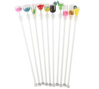 Kueohse 10Pcs Cocktail Stirrer Drink Mixing Stick Set Acrylic Cocktail Mixer Blender Bar Supplies Swizzle Stirrer