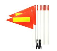 Kueohse 2 Pcs Polyester Bike Safety Flags with 6-Feet Adjustable Pole- Waterproof Tear- Flags