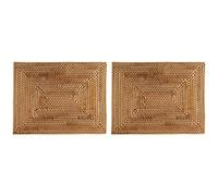 Kueohse 2 Pcs Table Mats Non Slip Rattan Placemats Dining Table Heat Woven Place Mats Insulation Heat Mats