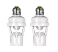 Kueohse 2 Piece LED Light Bulb Socket Converter With PIR Motion Sensor AC100-240V Human Presence Detector