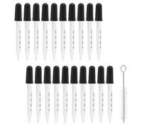 Kueohse 20Pcs 1Ml Glass Liquid Droppers, Eye Dropper Pipettes with Black Suction Bulb, for Makeup Art Liquid,Straight Tip Style