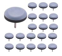 Kueohse 20Pcs 25mm Chair Gliders Furniture Sliders PTFE Easy Moving Pads Round With Nail Feet Protector for Hardwood Floor