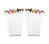 Kueohse 20Pcs Tropical Drink Stirrers Cocktail Drink Stirrers 9 inch Mixer Bar with Wine Glass Patterns, Reusable Stirrers