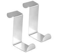Kueohse 2PC Back Door Hook Stainless Steel Kitchen Cabinet Clothes Hanger Home Storage Hanger Organizer Hooks For Hanging Silver Hook