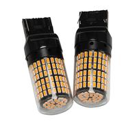Kueohse 2Pcs Super Bright Canbus T20 7440 W21W Wy21W 144-Smd Reverse Light Turn Signal Light Error Free No Flash T20 7440 Led Bulbs,Black shell (yellow light)