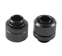 Kueohse 2Pcs Water Cooling Fittings G1/4 External Thread Pagoda for 9.5X12.7Mm Soft Tube Computer Cooling System Connector Black