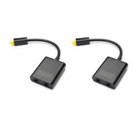Kueohse 2X Dual Port Digital Optical Fiber Audio Splitter Cable Adapter 1 in 2 Out