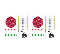 Kueohse 2X NE555 LED Christmas Tree LED Blinking PCB Soldering DIY Kit Red Green Flashing Light Soldering Practice Board