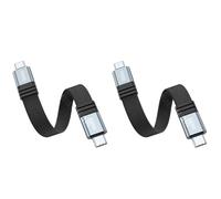 Kueohse 2X USB4 Dual Type-C Full-Function Data Cable 80Gbps Power Bank Short Line PD240W Fast Charge 15cm Braided Process
