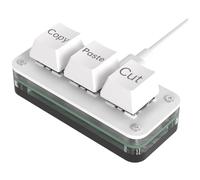Kueohse 3 Keys Macro Programming Mini Keyboard for Photoshop Gaming Hotswap Programming Keypad Copy Paste Macropad Easy Install Easy to Use White Type A
