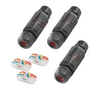 Kueohse 3-Pack Electrical Cable Connector Junction Box with 3 Pin, IP68 Waterproof, 4-10mm Adjustable Wire Box