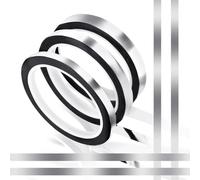 Kueohse 3 Pcs Solid Foil Washi Tape,Decorative Adhesive Masking Tape Metallic Mirror Tape for Wall Decor Graphic Art Tape Crafts