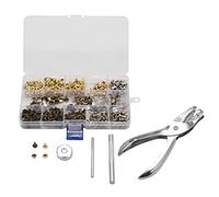 Kueohse 300 Sets Leather Rivets Double Cap Rivet Tubular Metal Studs with Punch Pliers Fixing Set Tools for DIY Leather Craft Rivets Replacement