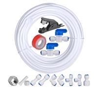 Kueohse 32.8ft Refrigerator Water Line Kit,1/4inch OD Water Line Kit for Fridge Icemaker Reverse Osmosis System Water Filter