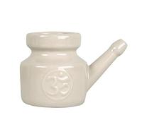 Kueohse 350Ml Ceramic Neti Pot Nose Cleaning Pot Leakproof Spout Pot for Nasal Rinsing Nose Washing Men Women,Grey