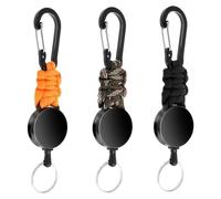 Kueohse 3Pack Retractable Keychain Heavy Duty Retractable Lanyard Badge Holder Retractable Clip Retractable Key Ring Key Holder Easy Install