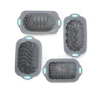 Kueohse 4-Piece Non-Stick Kitchen Oven Bread Pan Toast Pan Set for Banana Bread, Sandwich Bread, Pound Cake and Meatloaf