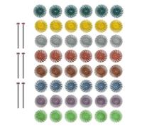 Kueohse 48pcs 1 Inch Radial Bristle Disc Kit with 3mm Shank for Rotary Tools Detail Abrasive Wheel for Jewelry Wood Metal