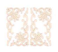 Kueohse 4Pcs European Floral Craft Furniture Decorative Carved Applique Wood Modern Wall Frame Corner Door